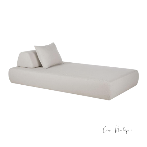 Chaise lounge para exterior tapizada en tela Sunbrella resistente al sol, humedad y manchas