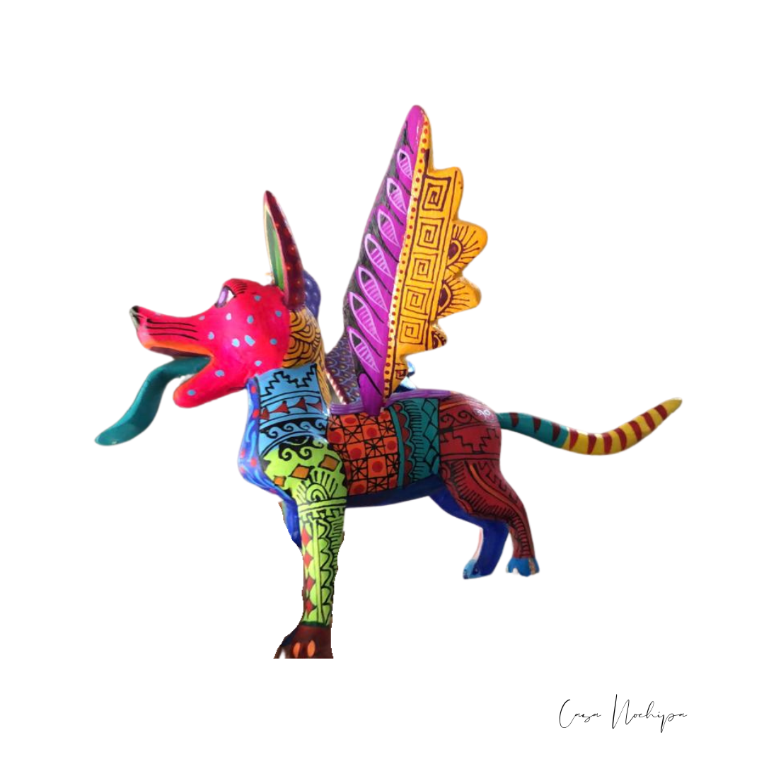 Alebrije Perro Alado - Artesanía Oaxaqueña Hecha a Mano - Casa Nochipa