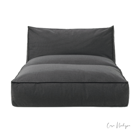 Sillón modular en tela Sunbrella color gris oscuro, personalizable en variedad de colores y estampados