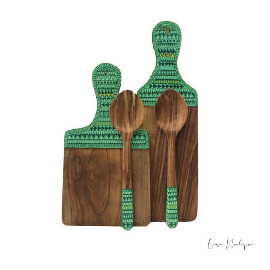 Tabla de servir de madera de parota, artesanía mexicana