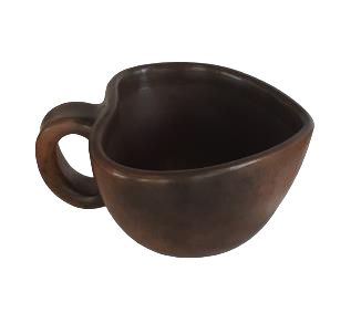 Taza Corazón Grande de Barro Bruñido - 400ml | Artesanías Mexicanas - Casa Nochipa