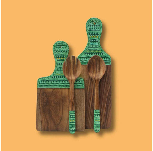 Tabla de servir de madera de parota, artesanía mexicana